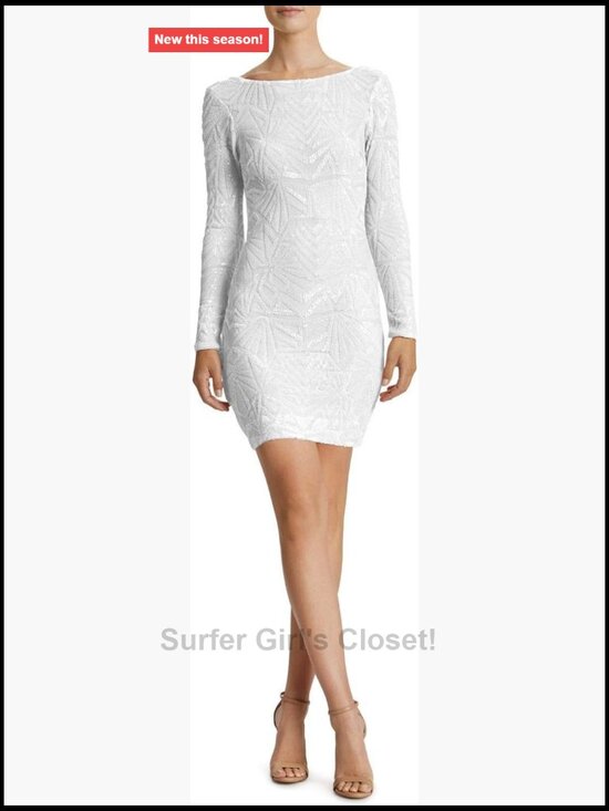 Dresses & Skirts - Long Sleeve Sequin Dress Formal Bodycon Fitted Sequin Dress